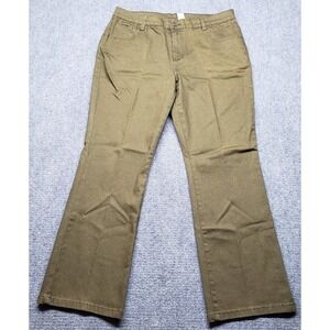 DG2 By Diane Gilman Bootcut Jeans Womens 14P Green Denim Casual Stretch